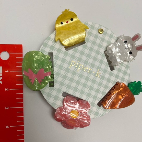 NWT 🐰🐣🌸🥕Piper K Easter Hair Claws Clips set of 5 - Picture 12 of 13